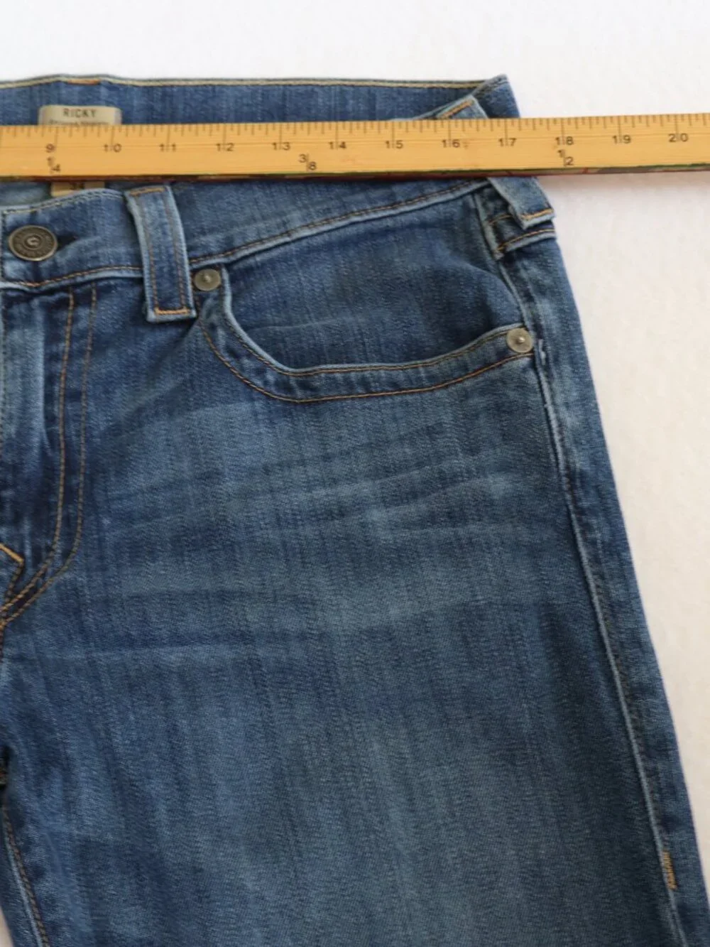 True Religion Ricky Relaxed Straight Jeans Mens 34x32 Flap Pocket Y2K
